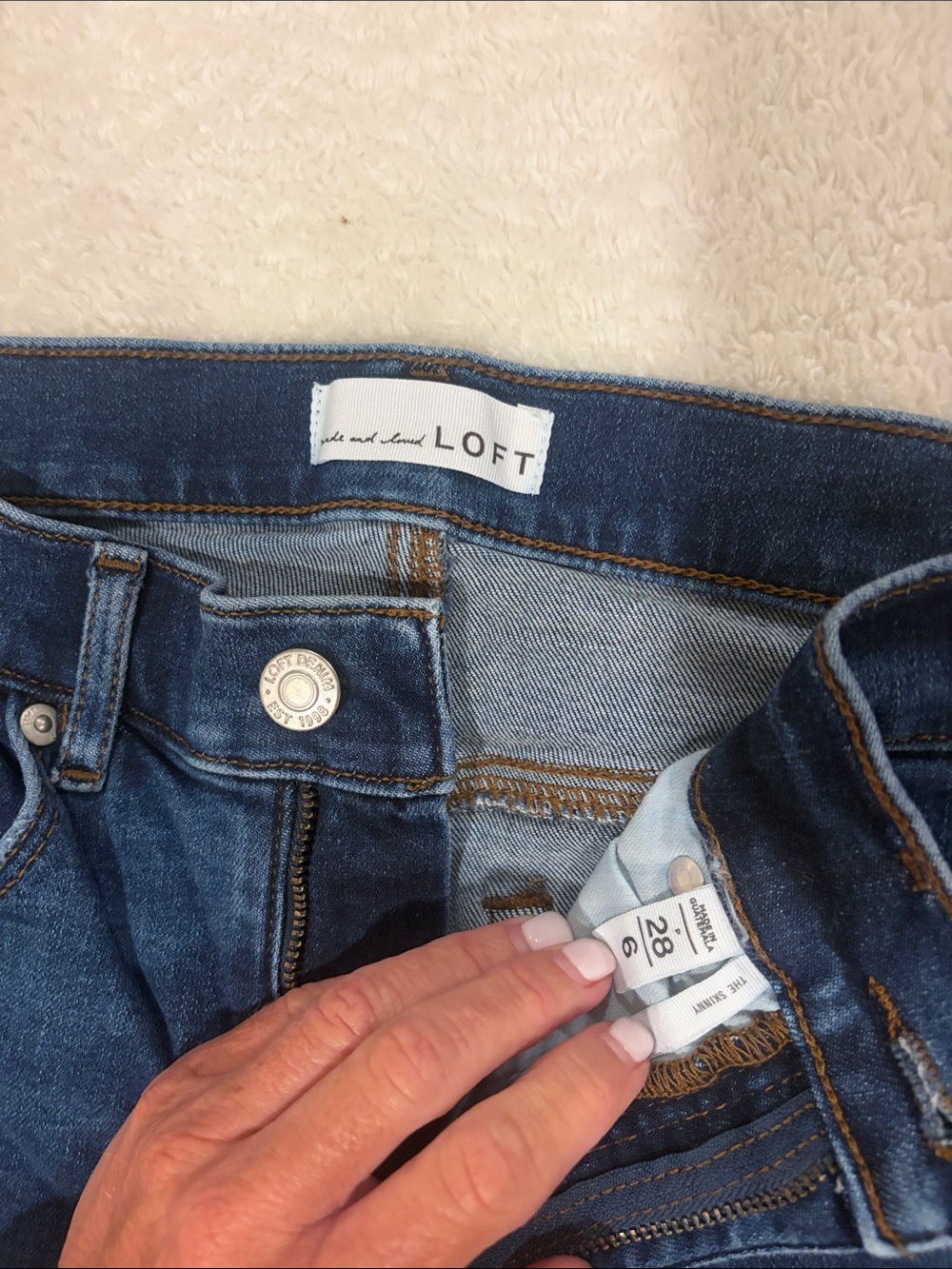 LOFT Women's Dark Blue High-Rise Jeans